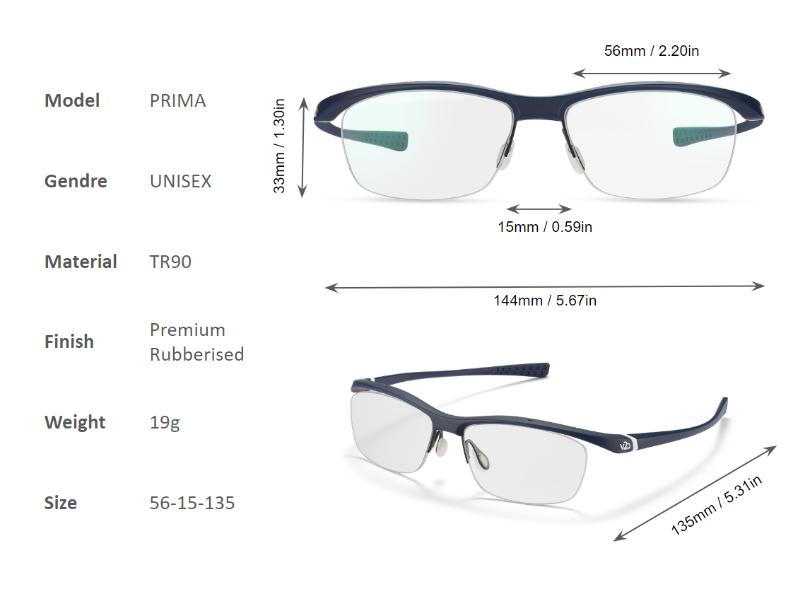 PRIMA - Polarised Silver Mirrored Prescription Sports Glasses