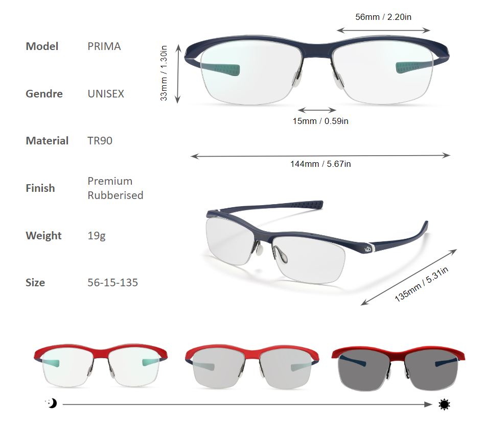 PRIMA - Transition Prescription Sports Glasses